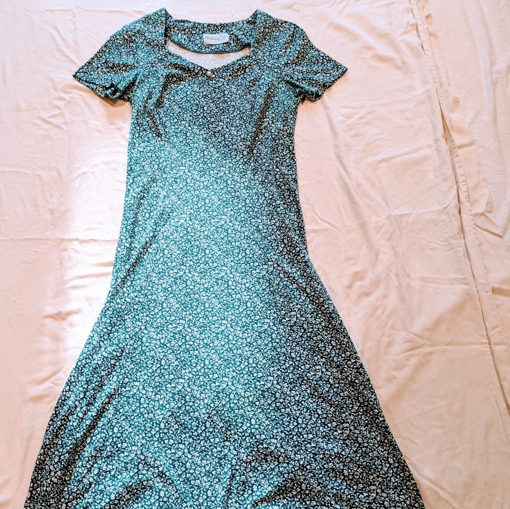Vintage 90's green floral dress